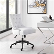 Modway Regent Tufted Back Modern Fabric Swivel Office Chair in White/Black