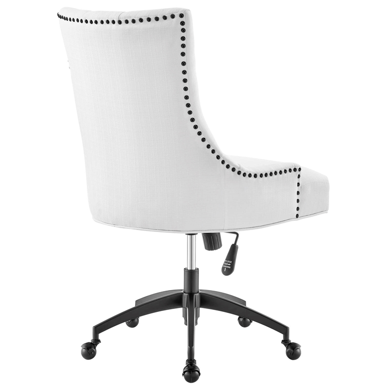 Modway Regent Tufted Back Modern Fabric Swivel Office Chair in White/Black