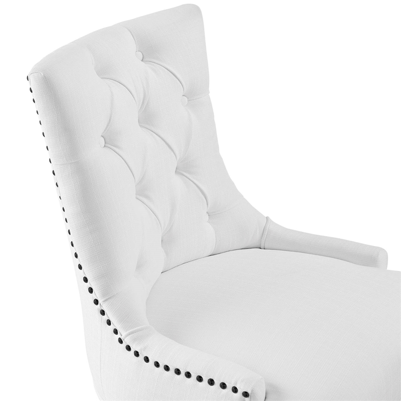 Modway Regent Tufted Back Modern Fabric Swivel Office Chair in White/Black