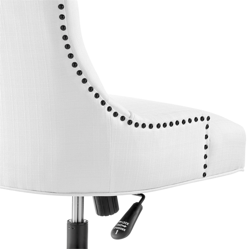 Modway Regent Tufted Back Modern Fabric Swivel Office Chair in White/Black