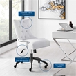 Modway Regent Tufted Back Modern Fabric Swivel Office Chair in White/Black