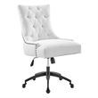 Modway Regent Tufted Back Modern Fabric Swivel Office Chair in White/Black
