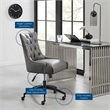 Modway Regent Tufted Back Modern Faux Leather Swivel Office Chair in Gray/Black