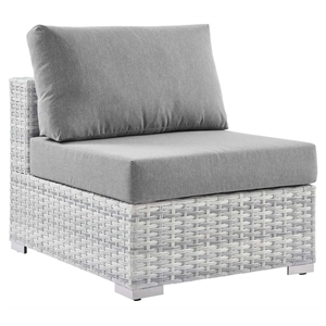 Modway Convene Modern Fabric Outdoor Patio Armless Chair in Light Gray