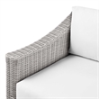 Modway Conway Rattan & Fabric Outdoor Patio Left-Arm Chair in Light Gray/White