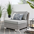 Modway Conway Rattan & Fabric Outdoor Patio Armless Chair in Light Gray