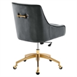 Modway Discern Modern Performance Velvet Swivel Office Chair in Gray/Gold