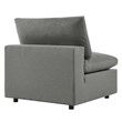 Modway Commix Modern Fabric Overstuffed Outdoor Patio Armless Chair in Charcoal