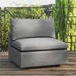 Modway Commix Modern Fabric Overstuffed Outdoor Patio Armless Chair in Charcoal