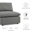 Modway Commix Modern Fabric Overstuffed Outdoor Patio Armless Chair in Charcoal