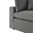 Modway Commix Modern Fabric Overstuffed Outdoor Patio Armless Chair in Charcoal