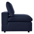Modway Commix Modern Fabric Overstuffed Outdoor Patio Armless Chair in Navy