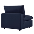Modway Commix Modern Fabric Overstuffed Outdoor Patio Armless Chair in Navy