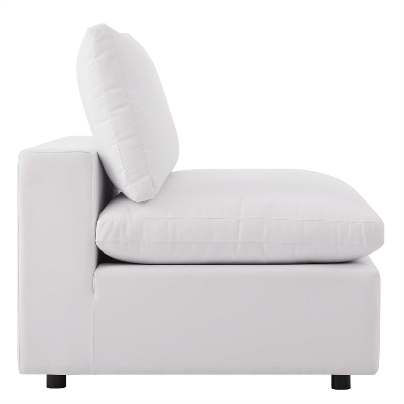 Modway Commix Modern Fabric Overstuffed Outdoor Patio Armless Chair in White