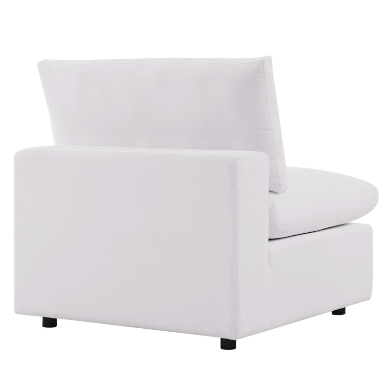 Modway Commix Modern Fabric Overstuffed Outdoor Patio Armless Chair in White