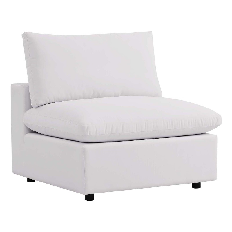 Modway Commix Modern Fabric Overstuffed Outdoor Patio Armless Chair in White