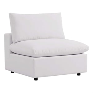 Modway Commix Modern Fabric Overstuffed Outdoor Patio Armless Chair in White
