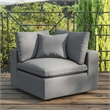 Modway Commix Modern Fabric Overstuffed Outdoor Patio Corner Chair in Charcoal