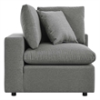 Modway Commix Modern Fabric Overstuffed Outdoor Patio Corner Chair in Charcoal
