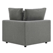 Modway Commix Modern Fabric Overstuffed Outdoor Patio Corner Chair in Charcoal