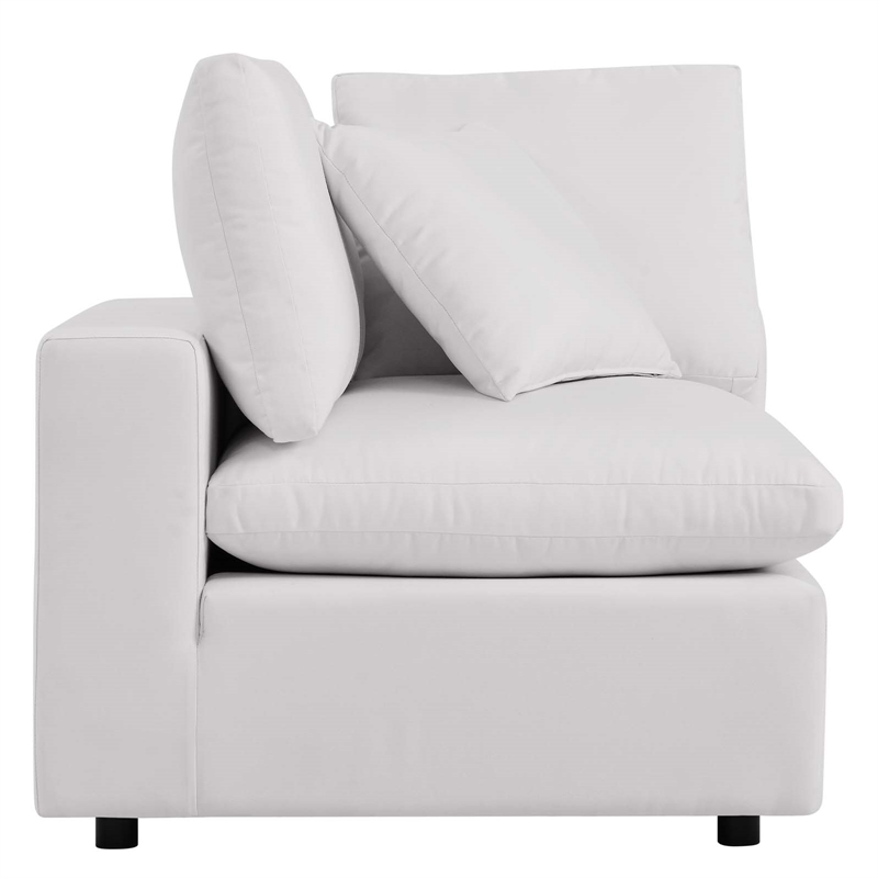Modway Commix Modern Fabric Overstuffed Outdoor Patio Corner Chair in White