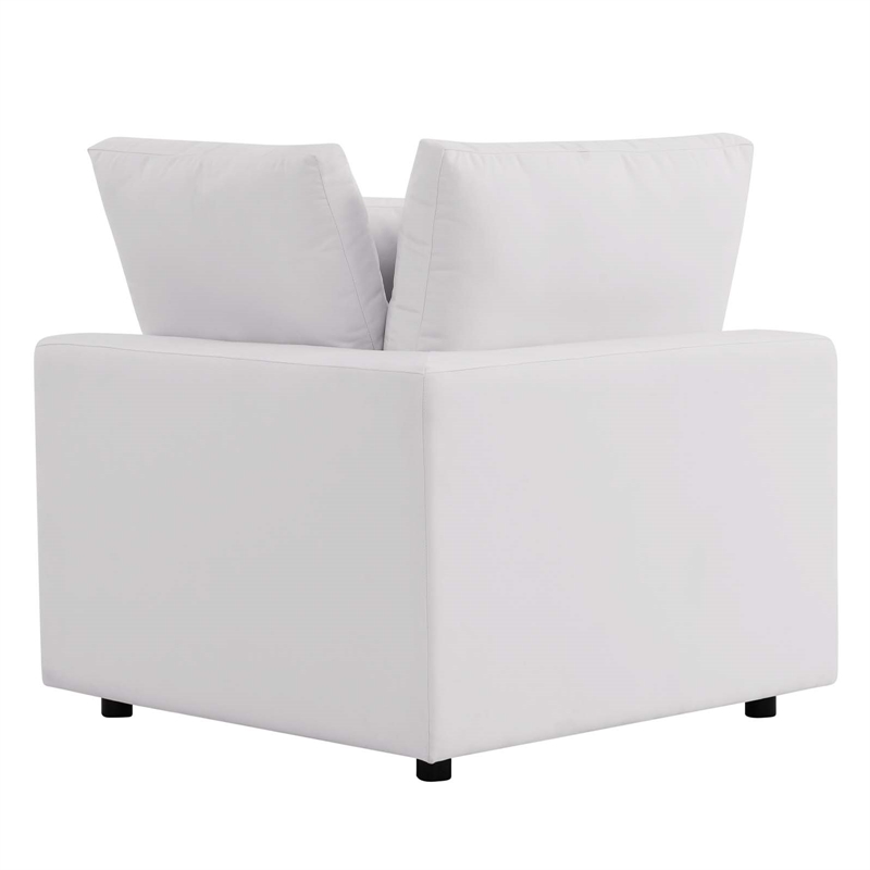 Modway Commix Modern Fabric Overstuffed Outdoor Patio Corner Chair in White