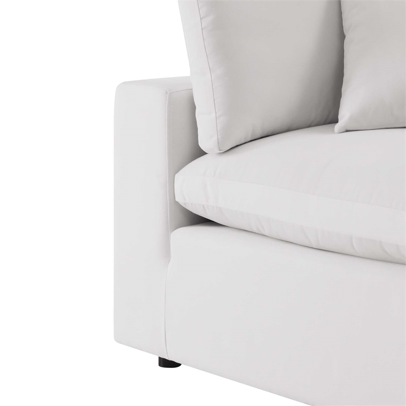 Modway Commix Modern Fabric Overstuffed Outdoor Patio Corner Chair in White