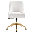 Modway Discern Modern Performance Velvet Swivel Office Chair in White/Gold