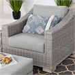 Modway Conway 2-Piece Rattan/Fabric Patio Armchair and Ottoman Set in Gray