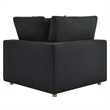 Modway Commix Fabric Down Filled Overstuffed Corner Chair in Black