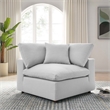 Modway Commix Fabric Down Filled Overstuffed Corner Chair in Light Gray