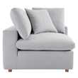 Modway Commix Fabric Down Filled Overstuffed Corner Chair in Light Gray