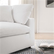 Modway Commix Fabric Down Filled Overstuffed Corner Chair in Pure White