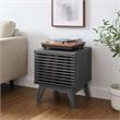 Modway Render Wood & Vinyl Record Display Stand with Hinged Door in Charcoal