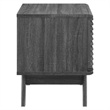 Modway Render Wood & Vinyl Record Display Stand with Hinged Door in Charcoal