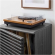 Modway Render Wood & Vinyl Record Display Stand with Hinged Door in Charcoal