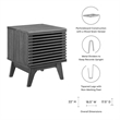 Modway Render Wood & Vinyl Record Display Stand with Hinged Door in Charcoal