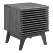 Modway Render Wood & Vinyl Record Display Stand with Hinged Door in Charcoal