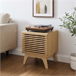 Modway Render Wood & Vinyl Record Display Stand with Hinged Door in Oak