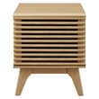 Modway Render Wood & Vinyl Record Display Stand with Hinged Door in Oak