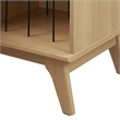 Modway Render Wood & Vinyl Record Display Stand with Hinged Door in Oak