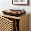 Modway Render Wood & Vinyl Record Display Stand with Hinged Door in Oak