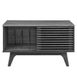 Modway Render Wood & Vinyl Record Display Stand with Sliding Door in Charcoal