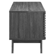 Modway Render Wood & Vinyl Record Display Stand with Sliding Door in Charcoal