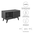 Modway Render Wood & Vinyl Record Display Stand with Sliding Door in Charcoal