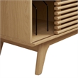 Modway Render Wood & Vinyl Record Display Stand with Sliding Door in Oak