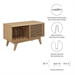 Modway Render Wood & Vinyl Record Display Stand with Sliding Door in Oak