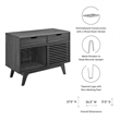 Modway Render Wood & Vinyl Record Display Stand with 2 Drawers in Charcoal