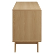 Modway Render Wood & Vinyl Record Display Stand with 2 Drawers in Oak