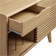 Modway Render Wood & Vinyl Record Display Stand with 2 Drawers in Oak